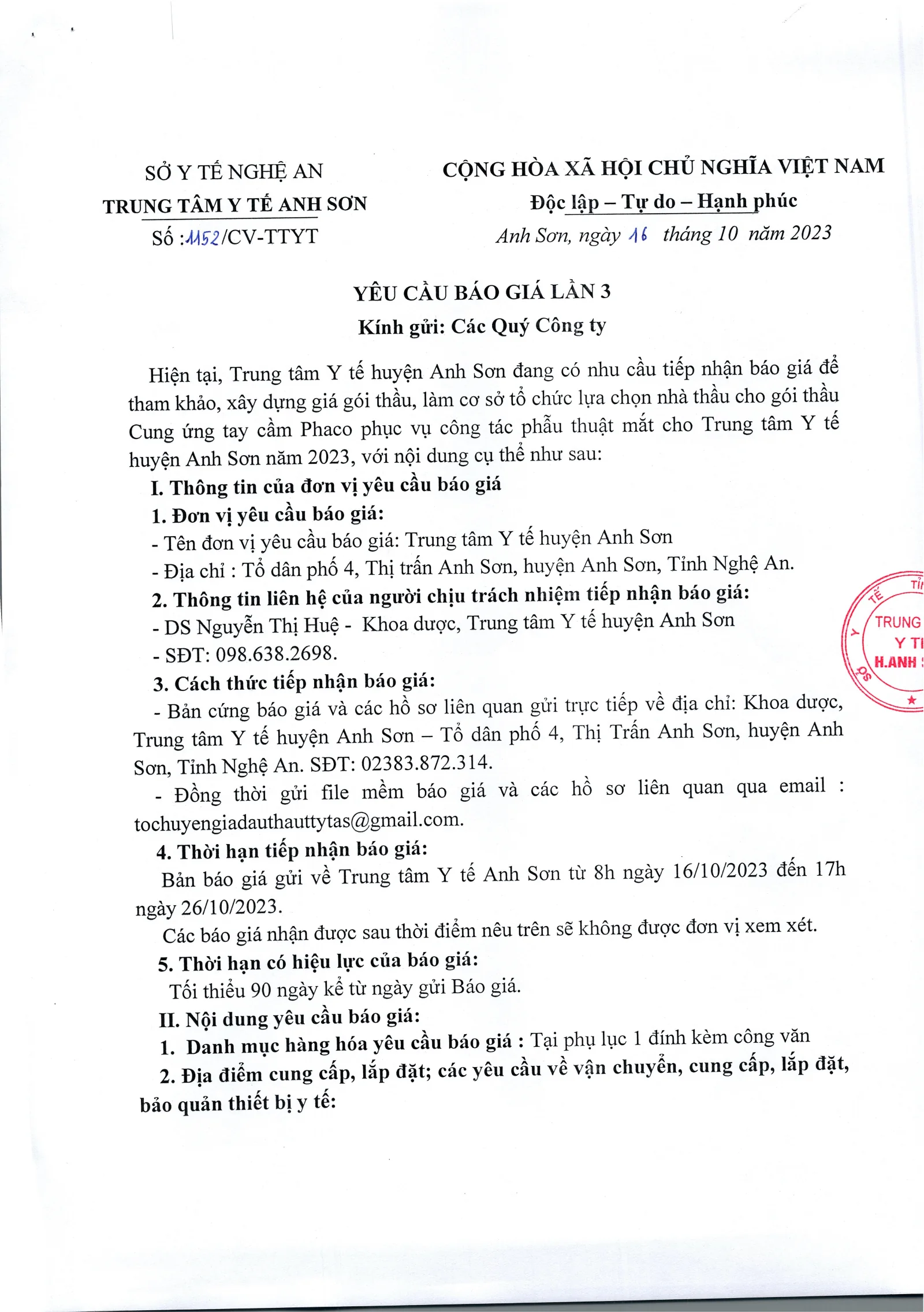 Trang 1 – File scan Yêu cầu báo giá