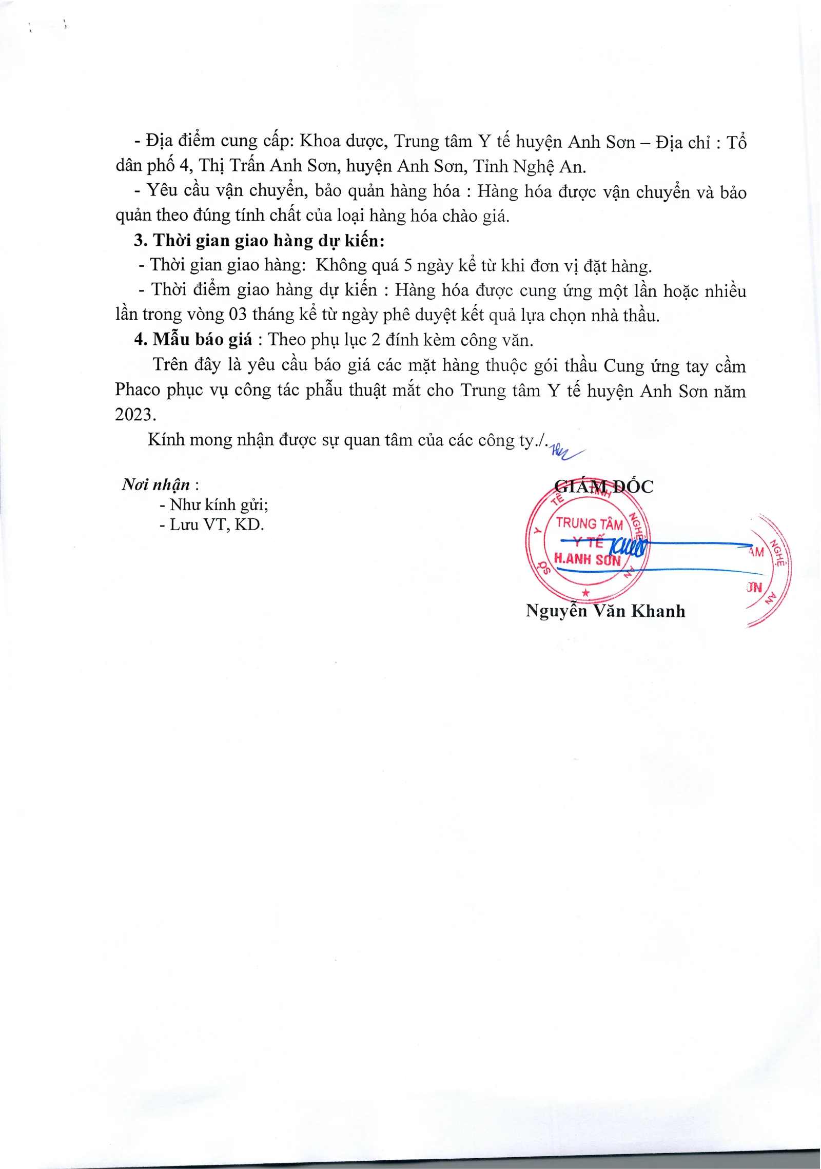 Trang 2 – File scan Yêu cầu báo giá