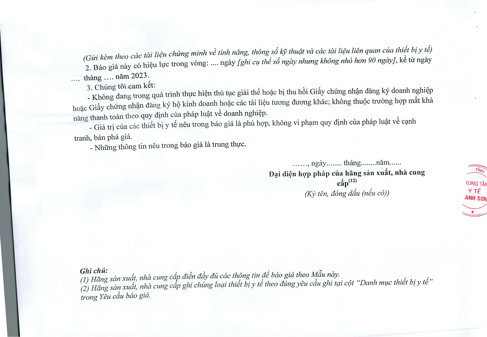 Trang 5 – File scan Yêu cầu báo giá
